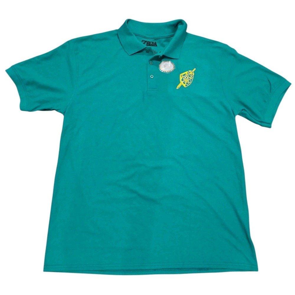 Legend Of Zelda Polo Shirt Green Official Nintendo 2015 Embroidered NWOT 2XL